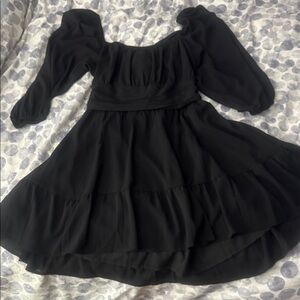 Elegant Black Long Sleeve Dress